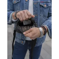 Сумка мужская через плечо, на пояс Ruff Ryder маленькая из натуральной кожи