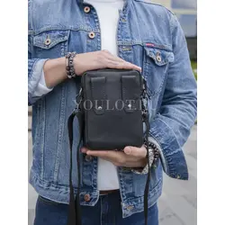 Сумка мужская через плечо, на пояс Ruff Ryder маленькая из натуральной кожи