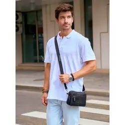 Сумка мужская через плечо, на пояс Ruff Ryder маленькая кожаная