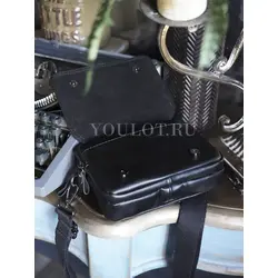 Сумка мужская через плечо, на пояс Ruff Ryder маленькая кожаная