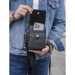 Сумка через плечо, на пояс Ruff Ryder маленькая из натуральной кожи