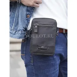 Сумка мужская через плечо, на пояс Ruff Ryder маленькая из натуральной кожи