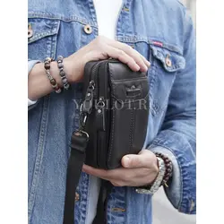 Сумка мужская через плечо, на пояс Ruff Ryder маленькая из натуральной кожи