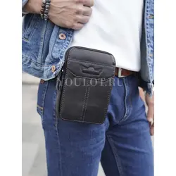 Сумка мужская через плечо, на пояс Ruff Ryder маленькая из натуральной кожи