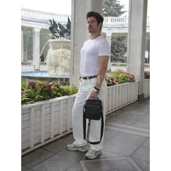 Сумка мужская через плечо кожаная Ruff Ryder с ручкой и ремнем