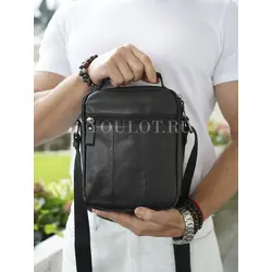 Сумка мужская через плечо кожаная Ruff Ryder с ручкой и ремнем