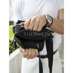 Сумка мужская через плечо кожаная Ruff Ryder с ручкой и ремнем