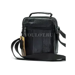 Сумка мужская через плечо кожаная Ruff Ryder с двумя отделениями