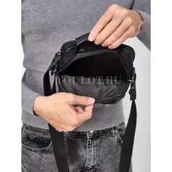 Сумка мужская через плечо кожаная Ruff Ryder с двумя отделениями