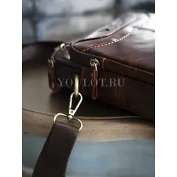 Сумка мужская через плечо Ryff Ryder, барсетка кожаная коричневая