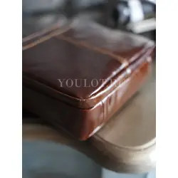 Сумка мужская через плечо Ryff Ryder, барсетка кожаная коричневая