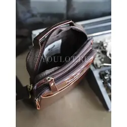 Сумка мужская через плечо Ryff Ryder, барсетка кожаная коричневая