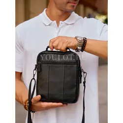 Сумка через плечо, барсетка из натуральной кожи Ryff Ryder черная