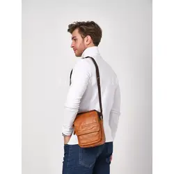 Сумка мужская через плечо, барсетка с ручкой кожаная Ryff Ryder