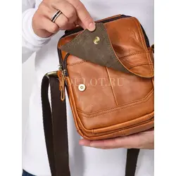 Сумка мужская через плечо, барсетка с ручкой кожаная Ryff Ryder