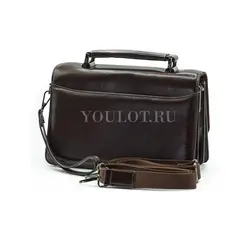 Мужская барсетка через плечо Briefcase коричневая
