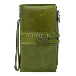 Кошелек женский Briefcase для денег и документов зеленый