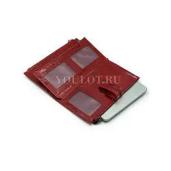 Кошелек женский Briefcase для денег и документов красный лак