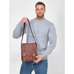 Сумка мужская через плечо большая из натуральной кожи Ryff Ryder