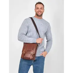 Сумка мужская через плечо большая из натуральной кожи Ryff Ryder