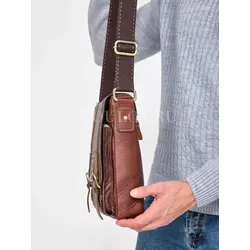 Сумка мужская через плечо большая из натуральной кожи Ryff Ryder