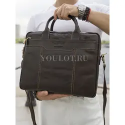 Кожаный портфель мужской Ruff Ryder с ремнем через плечо