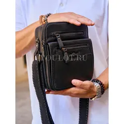 Сумка мужская через плечо, барсетка из натуральной кожи Ryff Ryder