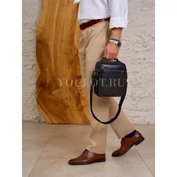 Сумка мужская через плечо из натуральной кожи комфорт Ruff Ryder