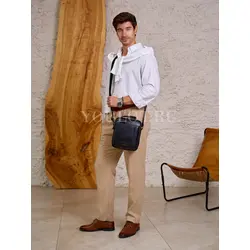 Сумка мужская через плечо из натуральной кожи комфорт Ruff Ryder