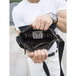 Мужская кожаная сумка Ryff Ryder через плечо крупная из натуральной кожи