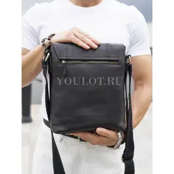 Мужская кожаная сумка Ryff Ryder через плечо крупная из натуральной кожи