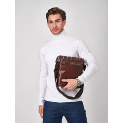 Сумка мужская через плечо большая из натуральной кожи Ryff Ryder