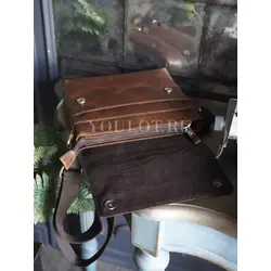 Кожаная мужская сумка через плечо Ryff Ryder с ремнём