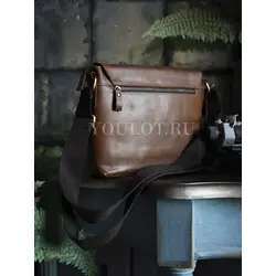 Кожаная мужская сумка через плечо Ryff Ryder с ремнём