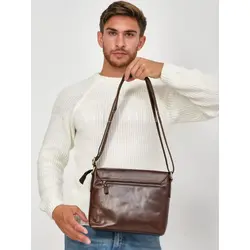 Кожаная сумка мужская через плечо Ryff Ryder универсальный дизайн