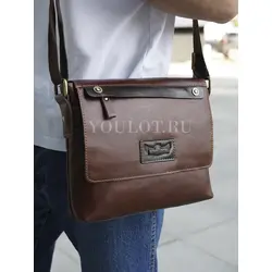 Кожаная мужская сумка через плечо универсальная Ryff Ryder