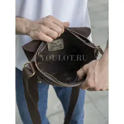 Кожаная мужская сумка через плечо универсальная Ryff Ryder