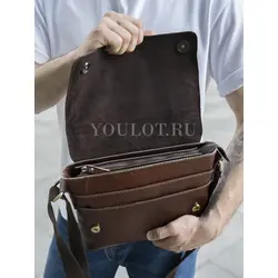 Кожаная мужская сумка через плечо универсальная Ryff Ryder