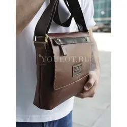 Кожаная мужская сумка через плечо универсальная Ryff Ryder