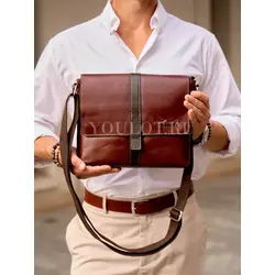 Кожаная сумка мужская Ryff Ryder через плечо среднего размера Old Money