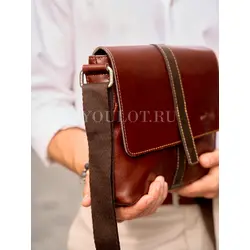 Кожаная сумка мужская Ryff Ryder через плечо среднего размера Old Money