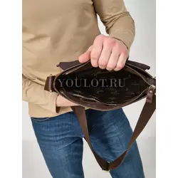 Сумка мужская через плечо Ryff Ryder кожаная на застежках