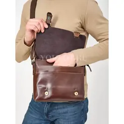 Сумка мужская через плечо Ryff Ryder кожаная на застежках