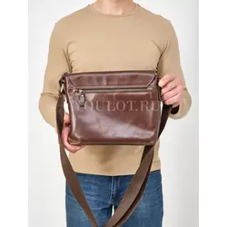 Сумка мужская через плечо Ryff Ryder кожаная на застежках