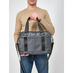 Дорожная сумка мужская Ruff Ryder из натуральной кожи черная