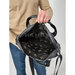 Дорожная сумка мужская Ruff Ryder из натуральной кожи черная