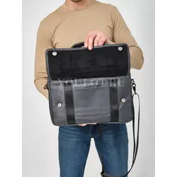 Дорожная сумка мужская Ruff Ryder из натуральной кожи черная