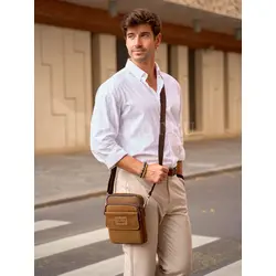 Мужская сумка через плечо из натуральной кожи премиум Ryff Ryder