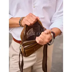 Мужская сумка через плечо из натуральной кожи премиум Ryff Ryder