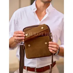 Мужская сумка через плечо из натуральной кожи премиум Ryff Ryder